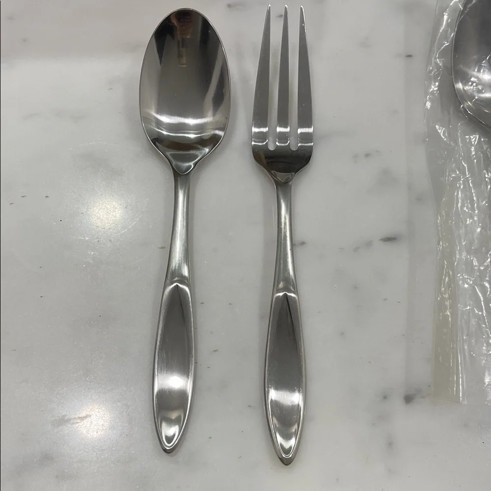 Yamazaki Solari Stainless Steel Serving Spoon and Fork Set